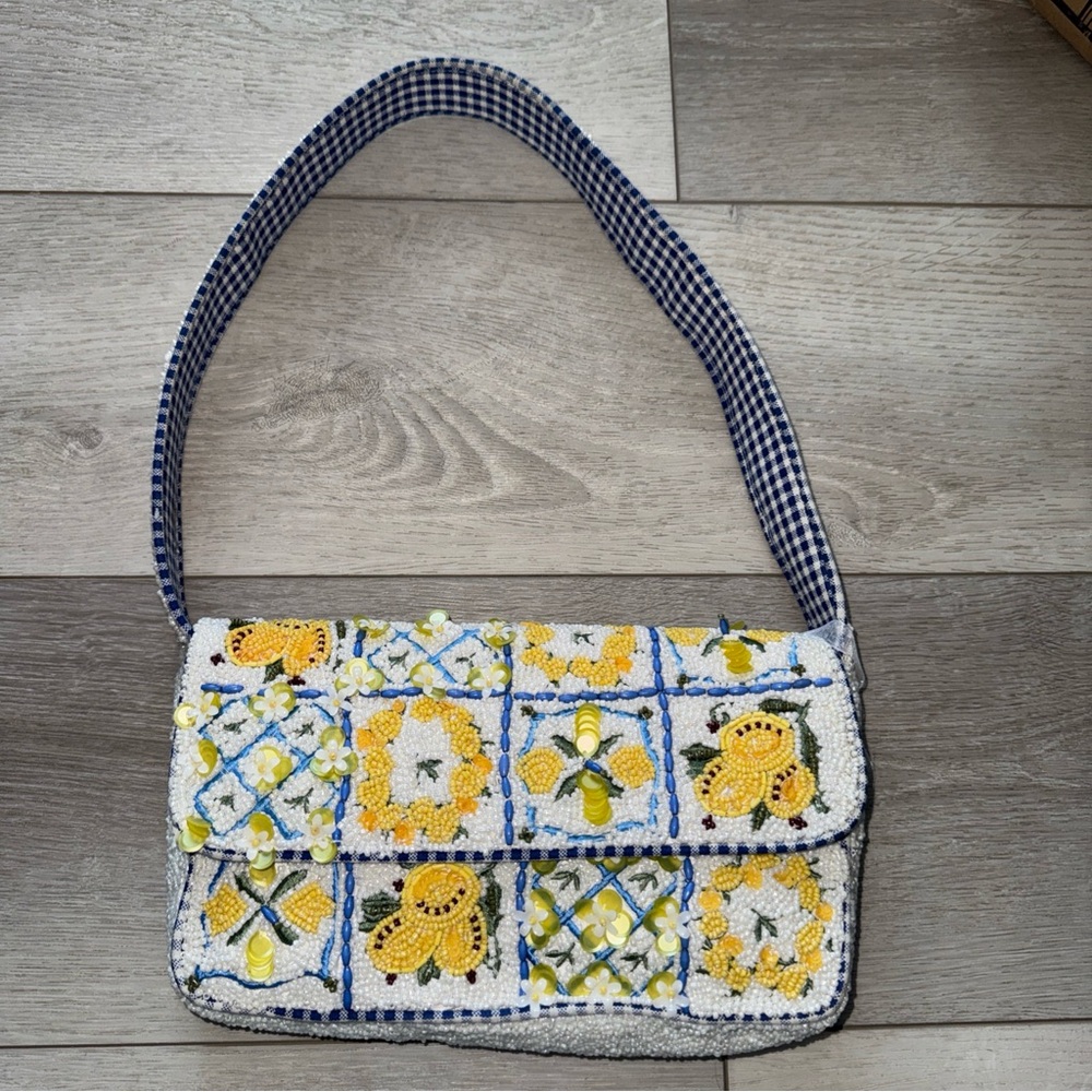 New Release Viral Lemon And Floral Spring Beaded Shoulder Bag  🍋🍋
